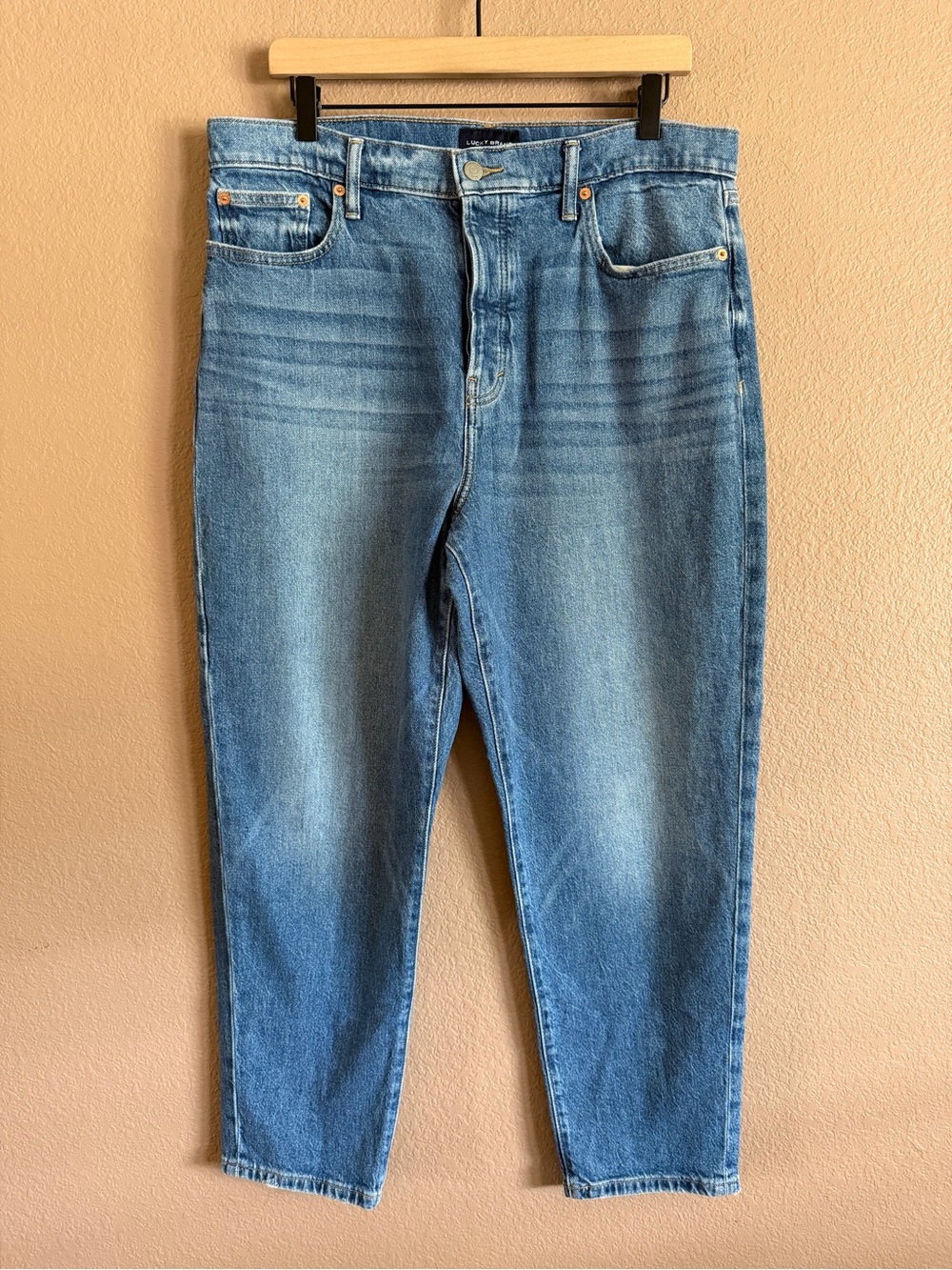 Lucky Brand Women's Button Fly Drew Mom High Rise Taper Jeans Size 14